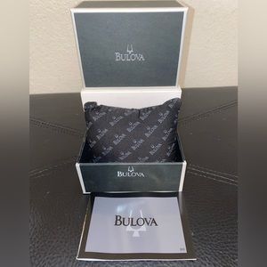 Auth BULOVA Empty Presentation Watch Box with Complete Stuffing & Manual